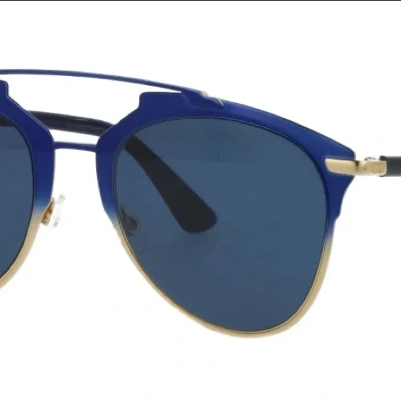 Dior Blue and Gold Sunglasses - Picture 1 of 6